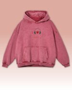 Bluza oversize z kapturem <br>I Love Music <br>Haft, Efekt sprania